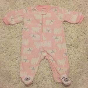 Warm pink polar bear pajamas